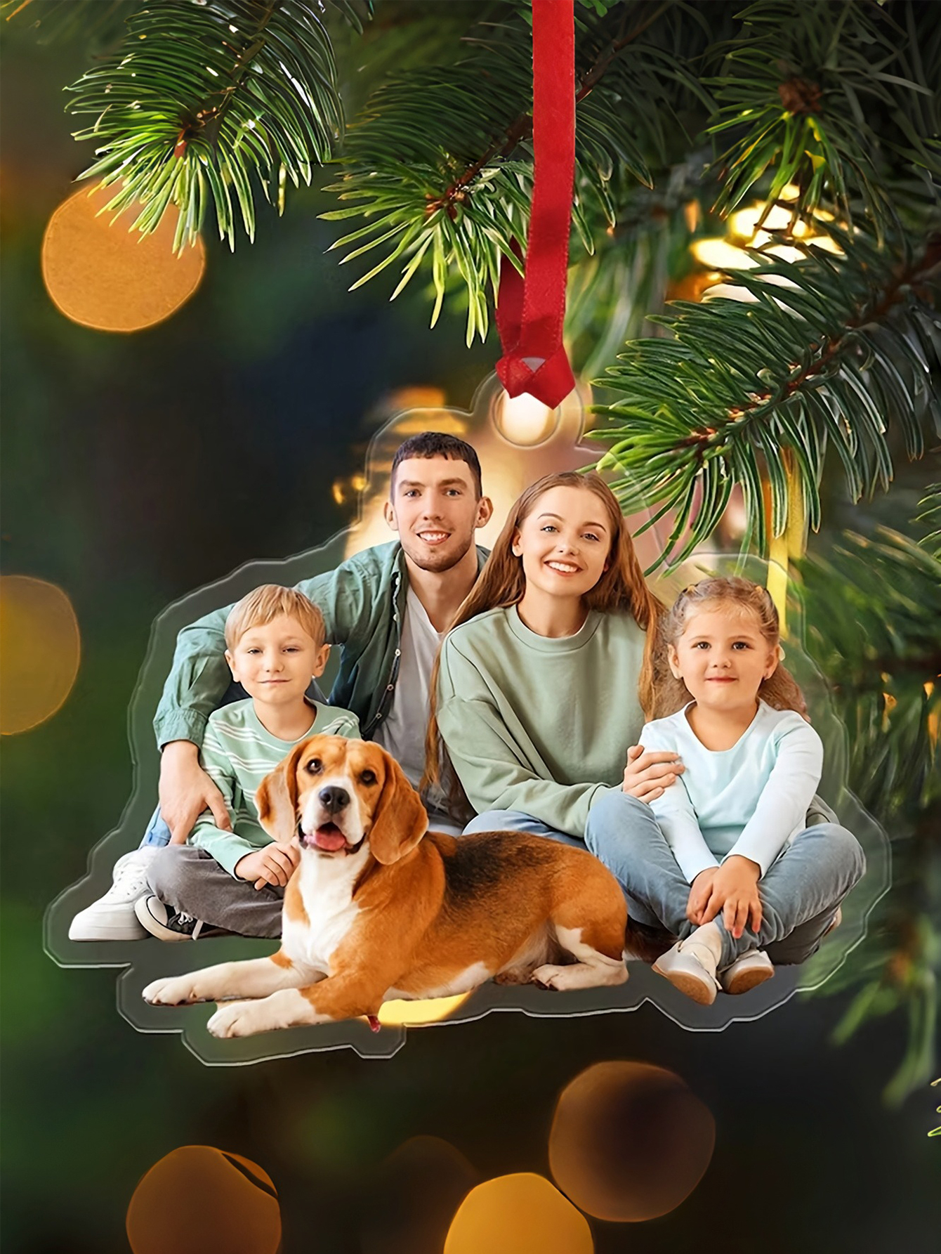 Personalized Christmas Photo Ornaments for Families, Couples, and Pets